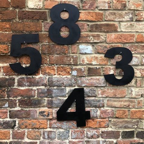 3 black metal house numbers|5 inch floating house numbers.